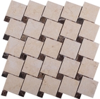 흑백 유리제 모자이크 타일, 3D 삼각형 둥근 대리석 모자이크 벽 도와 30x30
