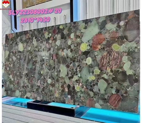 4계절 브라질 녹색 쿼츠이트 돌 다채로운 그라닛 테이블과 벽 장식 패널 실내용 맞춤형