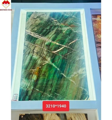 樹脂 덮개 닦은 등 표면 마무리 녹색 쿼츠이트 벽 패널 녹색 녹색 슬랩