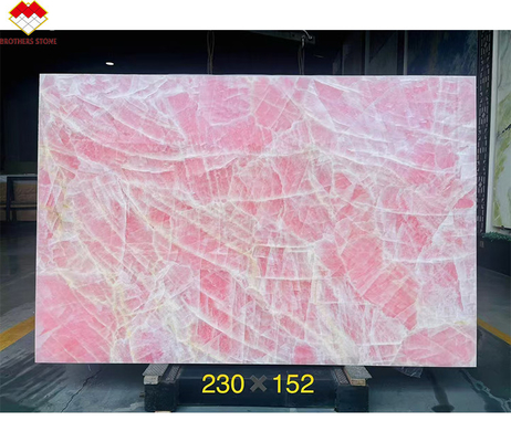 테이블 카운터 톱 바닥 타일 분홍색 오닉스 대리석 슬랩 백라이트 자연 빙하기 분홍색 자이드