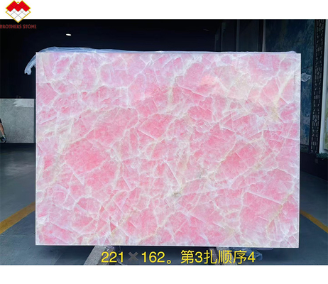테이블 카운터 톱 바닥 타일 분홍색 오닉스 대리석 슬랩 백라이트 자연 빙하기 분홍색 자이드
