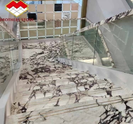 모던 칼라카타 비올라 흰색 대리석과 보라색 정맥 슬래브 식탁 테이블 세트를 높여 주방 책상 욕실 계단