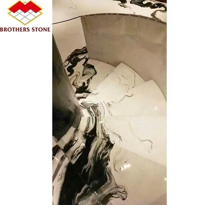 현대 판다 화이트 칼시트 대리석 계단 돌 장식 대리석 계단 복도