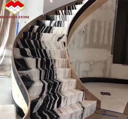 현대 디자인 실내 계단 계단 승강장 실내용 자연 돌 재료