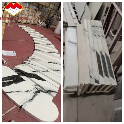 맞춤형 등급 세탁실 실내 계단 디자인 판다 흰색 대리석 모양 포르셀린 타일