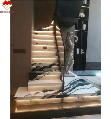 빌라 계단 디자인 돌미트 대리석 계단 타일 판다 흰색