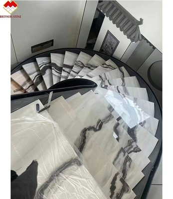 빌라 계단 디자인 돌미트 대리석 계단 타일 판다 흰색