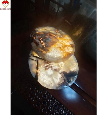 현대적 디자인 광전력 투명 쿼츠 돌 코스터