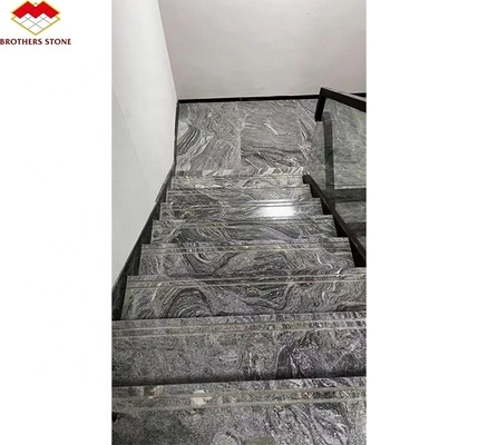 현대 호텔 매트 표면 완공 천연 돌 어두운 회색 백색 진맥 대리석 계단