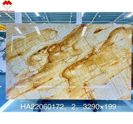 내부 장식 책 에 맞추어 노란 꿀 오닉스 벽 배경에 대 한 대리석 슬랩