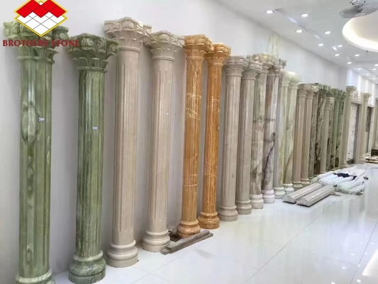 장식 잉크 녹색 흰색 정맥 대리석 기둥 기둥 로마 공허 15-30mm 두께
