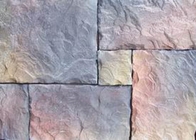성곽 선반 슬레이트 외면에 의하여 돋을새김되는 빨간 인공적인 백색 외부 가짜 돌 골재 벽돌 장식적인 벽면