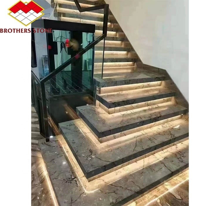 현대 유럽 스타일의 천연 돌 계단
